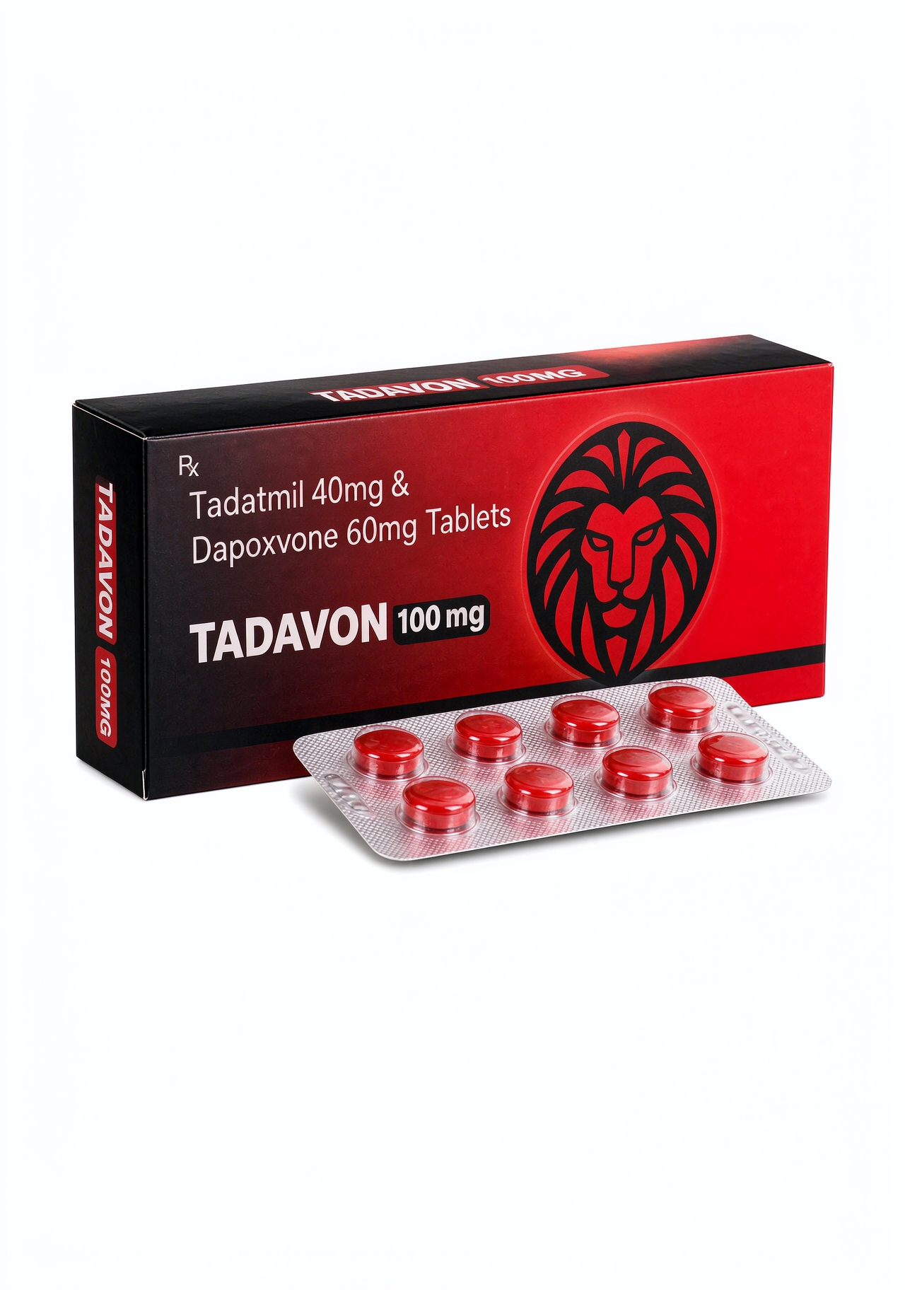 紅獅雙效混合片TADAVON 100mg 他達拉非40mg 達泊西汀60mg